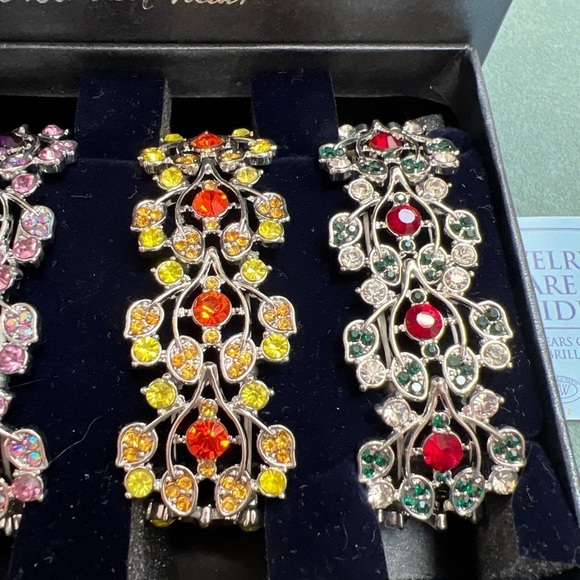 Danbury Mint Seasonal Sensations Set of 4 Colorful Rhinestone Stretch Bracelets - Picture 4 of 8